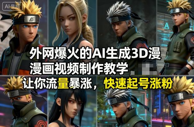 外网爆火的AI生成3D漫画视频制作教学，让你流量暴涨，快速起号涨粉！|YX网创