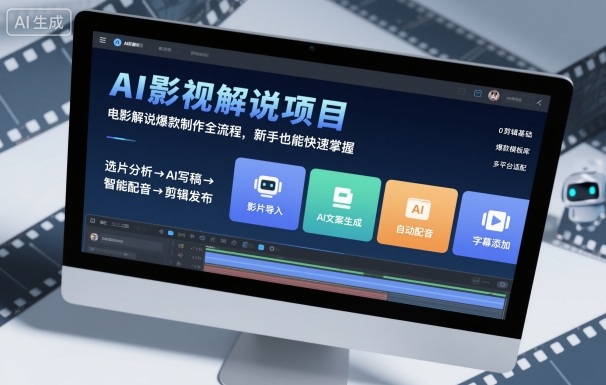 AI影视解说项目，电影解说爆款制作全流程，新手也能快速掌握|YX网创