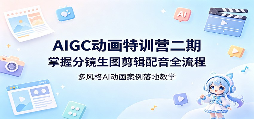 AIGC动画特训营二期：掌握分镜生图剪辑配音全流程，多风格AI动画案例落地教学 - 觅资源