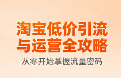 淘宝低价引流与运营全攻略(更新9月)|YX网创