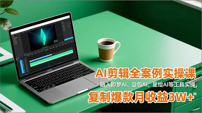 AI剪辑全案例实操课，融入即梦AI、豆包AI、星绘AI等工具实操，复制爆款月收益3W+|YX网创
