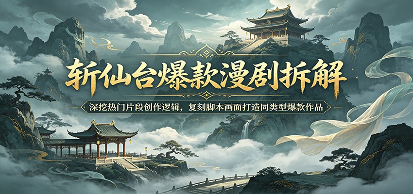 斩仙台爆款漫剧拆解：深挖热门片段创作逻辑，复刻脚本画面打造同类型爆款作品 - 觅资源