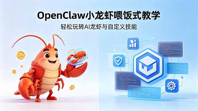 不用懂技术！OpenClaw小龙虾喂饭式教学，轻松玩转AI龙虾与自定义技能 - 觅资源