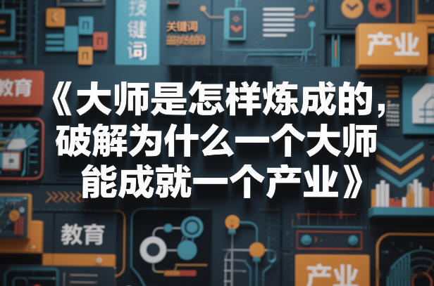 大师是怎样炼成的，破解为什么一个大师，能成就一个产业【电子书】|中创学习社