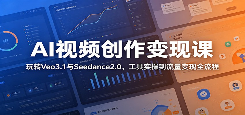 AI视频创作变现课：玩转Veo3.1与Seedance2.0，工具实操到流量变现全流程 - 觅资源