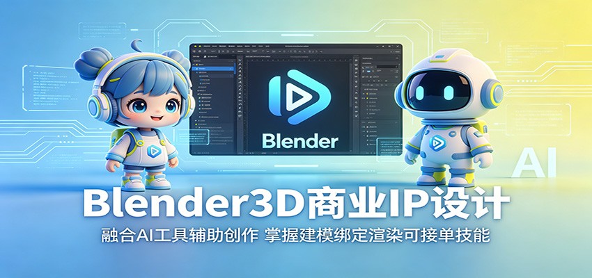 Blender3D商业IP设计：融合AI工具辅助创作，掌握建模绑定渲染可接单技能 - 觅资源