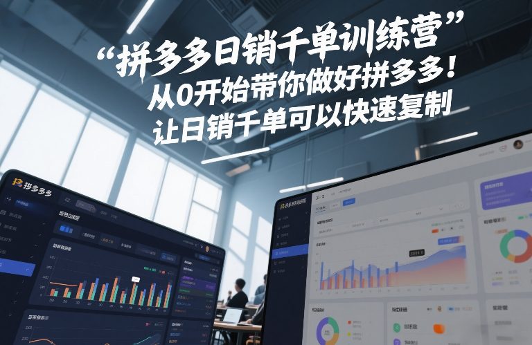 拼多多日销千单训练营，从0开始带你做好拼多多，让日销千单可以快速复制(更新26年5月) - 觅资源