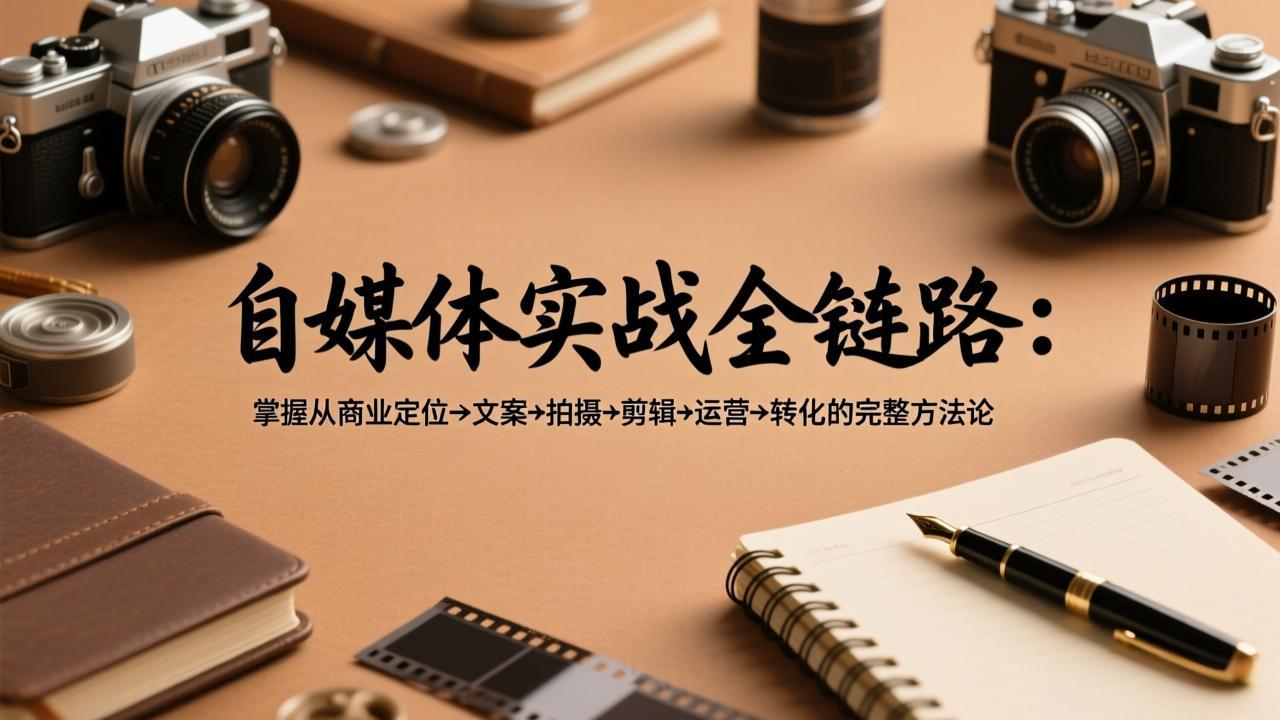 自媒体实战全链路：掌握从商业定位→文案→拍摄→剪辑→运营→转化的完整方法论 - 觅资源