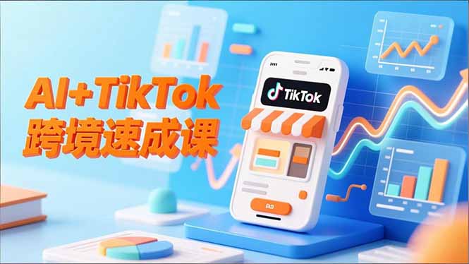 AI+TikTok跨境速成课，智能翻译、店铺定位、流程拆解，7天高效上线运营|YX网创