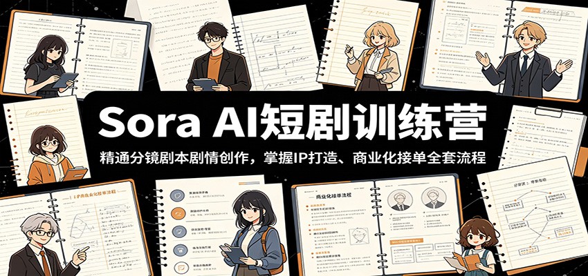 Sora AI短剧训练营：精通分镜剧本剧情创作，掌握IP打造、商业化接单全套流程 - 觅资源