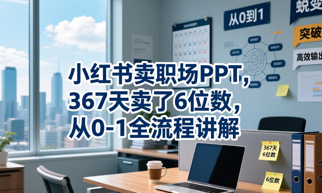 小红书卖职场PPT，367天卖了6位数，从0-1全流程讲解 - 觅资源
