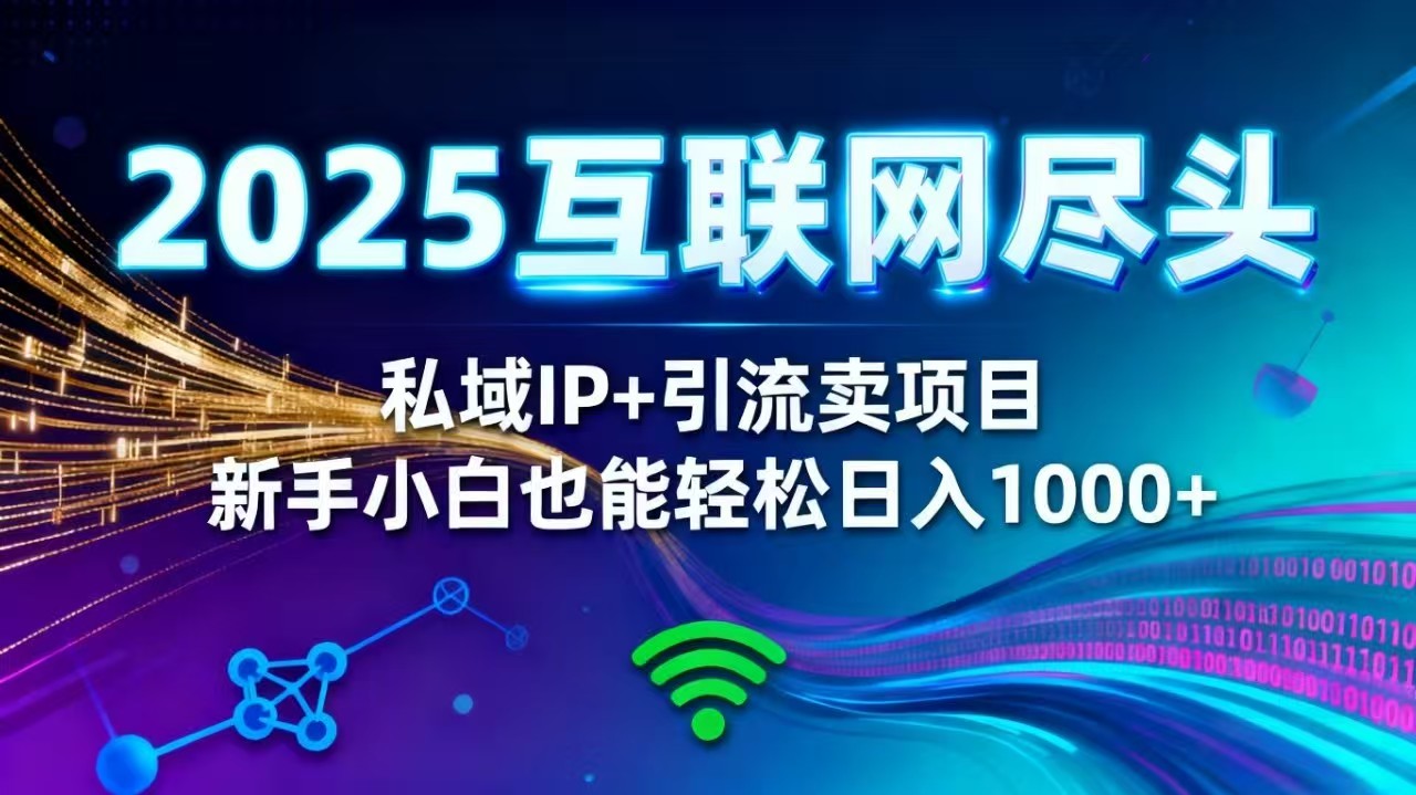 2025网创尽头王炸项目！私域 IP + 精准引流，新手小白在家躺赚日入 1000+|YX网创
