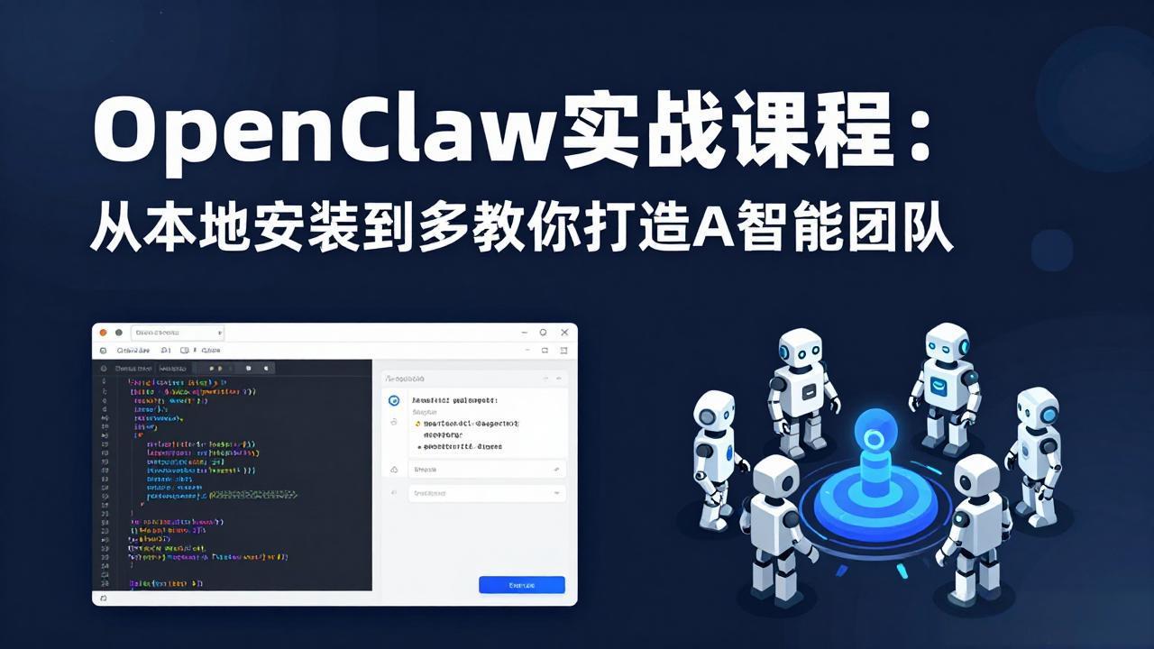 OpenClaw实战课程：从本地安装到多Agent协同，手把手教你打造AI智能团队 - 觅资源