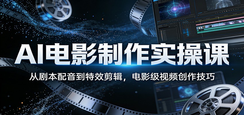 AI电影制作实操课：从剧本配音到特效剪辑，电影级视频创作技巧 - 觅资源