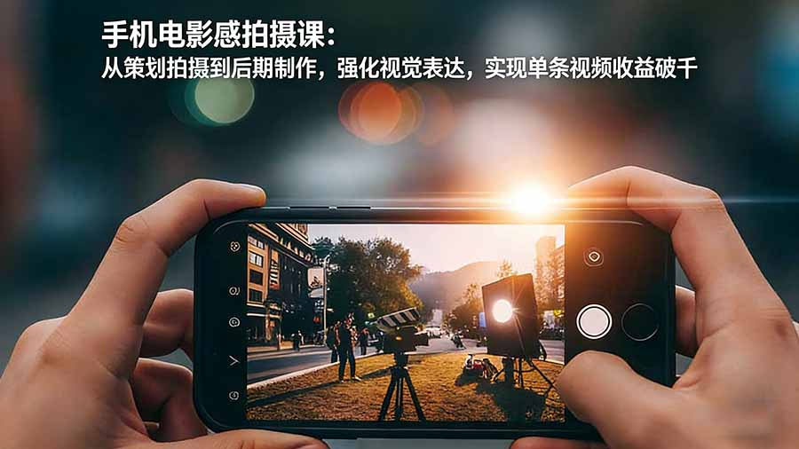 手机电影感拍摄课：从策划拍摄到后期制作，强化视觉表达，实现单条视频收益破千|中创学习社