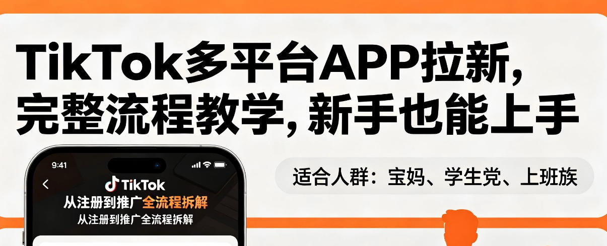 TikTok多平台APP拉新，完整流程教学，新手也能上手，轻松出海搞美金 - 觅资源