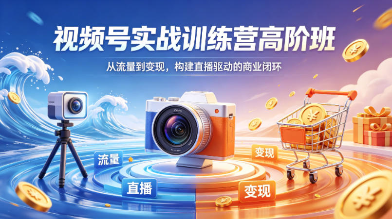 视频号实战训练营高阶班，从流量到变现，构建直播驱动的商业闭环(26年4月) - 觅资源