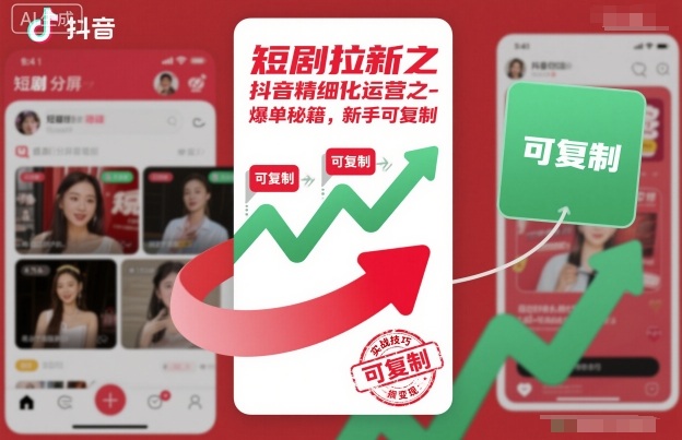 短剧拉新之抖音精细化运营之爆单秘籍，新手可复制|YX网创