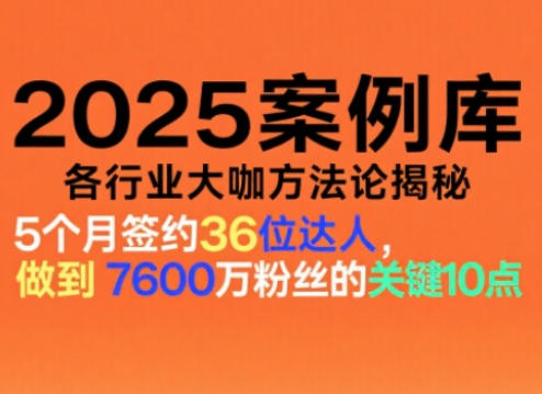 2025案例库，收录各行业大咖的方法论，各行业大咖方法论揭秘|YX网创