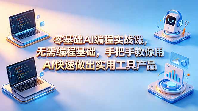 零基础AI编程实战课-更新，无需编程基础，手把手教你用AI快速做出实用工具产品 - 觅资源