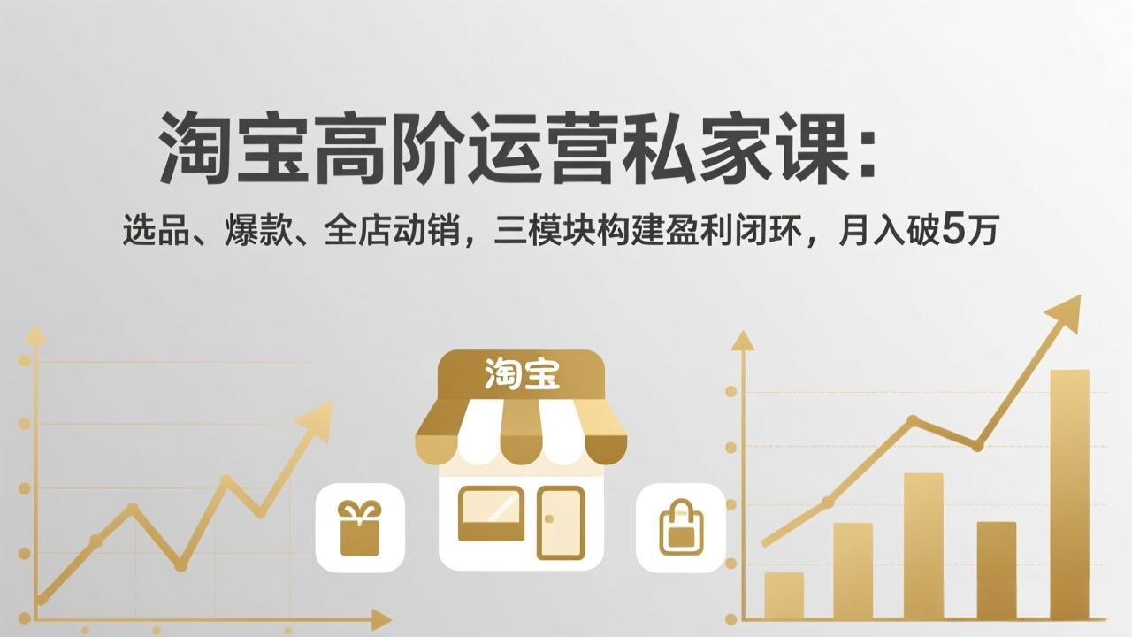 淘宝高阶运营私家课：选品、爆款、全店动销，三模块构建盈利闭环，月入破5万(更新26年2月|中创学习社