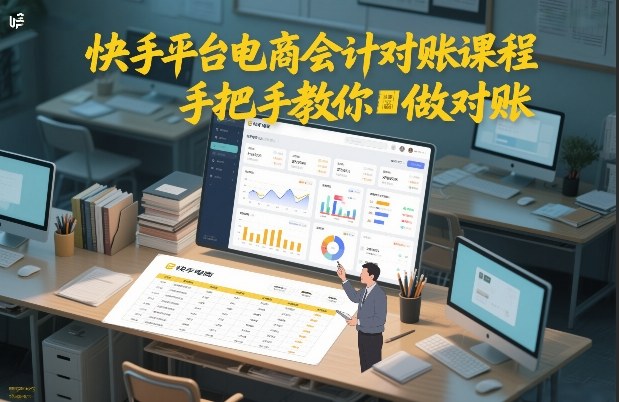 快手平台电商会计对账课程，手把手教你做对账|中创学习社