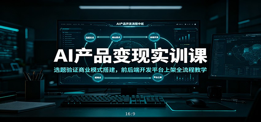 AI产品变现实训课：选题验证商业模式搭建，前后端开发平台上架全流程教学 - 觅资源
