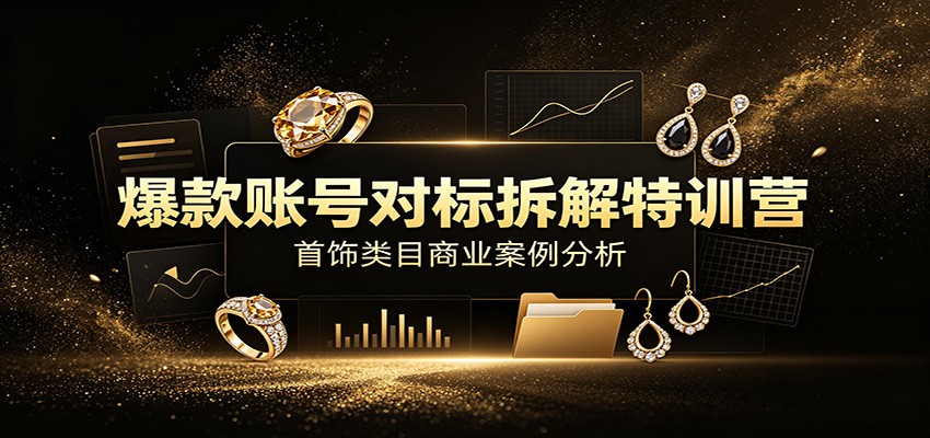 爆款账号对标拆解特训营：首饰类目商业案例分析，配套完整资料内容 - 觅资源