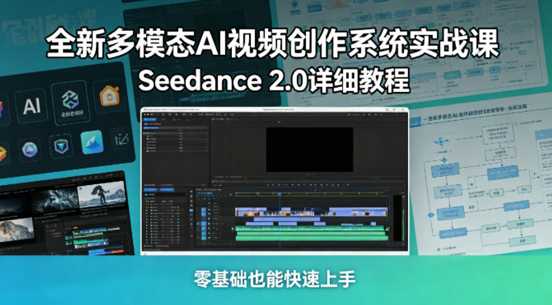 全新多模态AI视频创作系统实战课，Seedance 2.0详细教程，零基础也能快速上手 - 觅资源