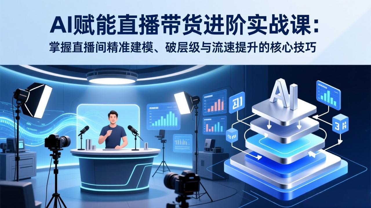 AI赋能直播带货进阶实战课：掌握直播间精准建模、破层级与流速提升的核心技巧|中创学习社