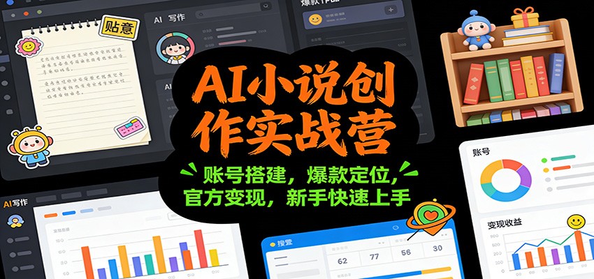 AI小说创作实战营：账号搭建，爆款定位，官方变现，新手快速上手|YX网创
