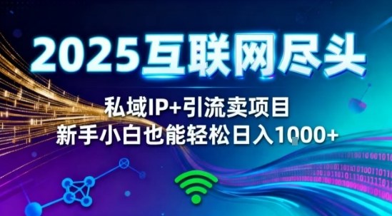 2025网创尽头王炸项目！私域IP+精准引流，新手小白在家躺賺日入1k，零经验也能上手【揭秘】|YX网创