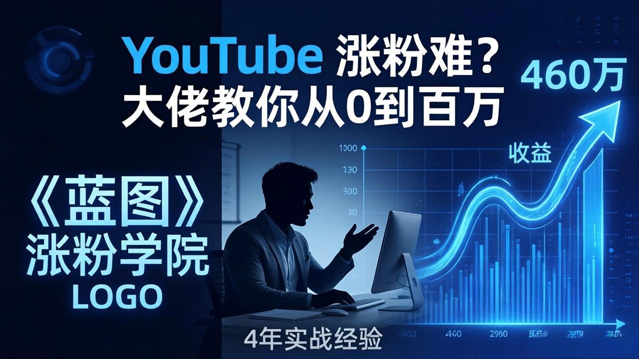 YouTube 涨粉难？《蓝图涨粉学院》：4 年赚 460 万的大佬教策略，从0到百万有路径！ - 觅资源