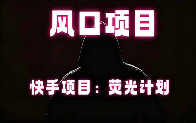 快手风口项目，荧光计划托管，长期稳定，适合批量做 - 觅资源