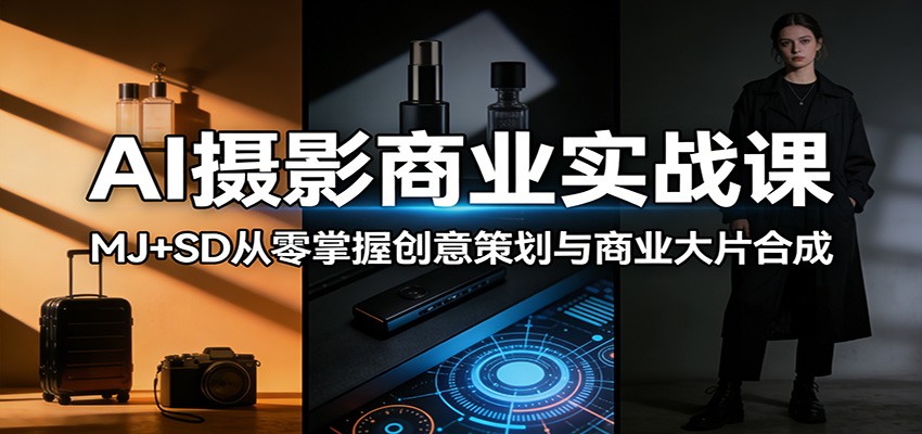 AI摄影商业实战课：MJ+SD从零掌握创意策划与商业大片合成 - 觅资源