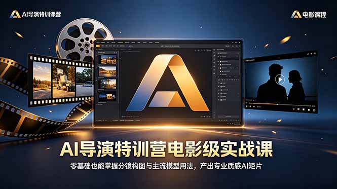AI导演特训营电影级实战课，零基础也能掌握分镜构图与主流模型用法，产出专业质感AI短片 - 觅资源