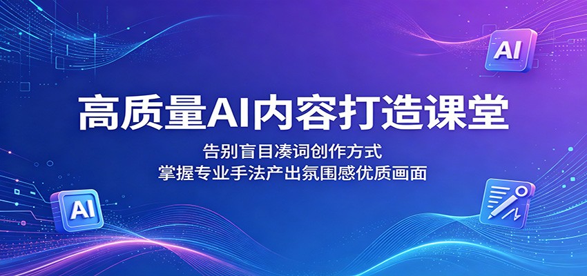 高质量AI内容打造课堂：告别盲目凑词创作方式，掌握专业手法产出氛围感优质画面 - 觅资源