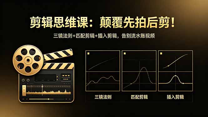 剪辑思维课：颠覆先拍后剪！三镜法则+匹配剪辑+插入剪辑，告别流水账视频 - 觅资源