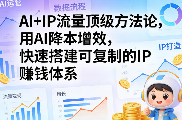 AI+IP流量顶级方法论，用AI降本增效，快速搭建可复制的IP賺钱体系|中创学习社