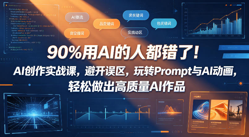90%用AI的人都错了！AI创作实战课，避开误区，玩转Prompt与AI动画，轻松做出高质量AI作品 - 觅资源