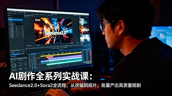 AI剧作全系列实战课：Seedance2.0+Sora2全流程，从改编到成片，批量产出高质量短剧 - 觅资源