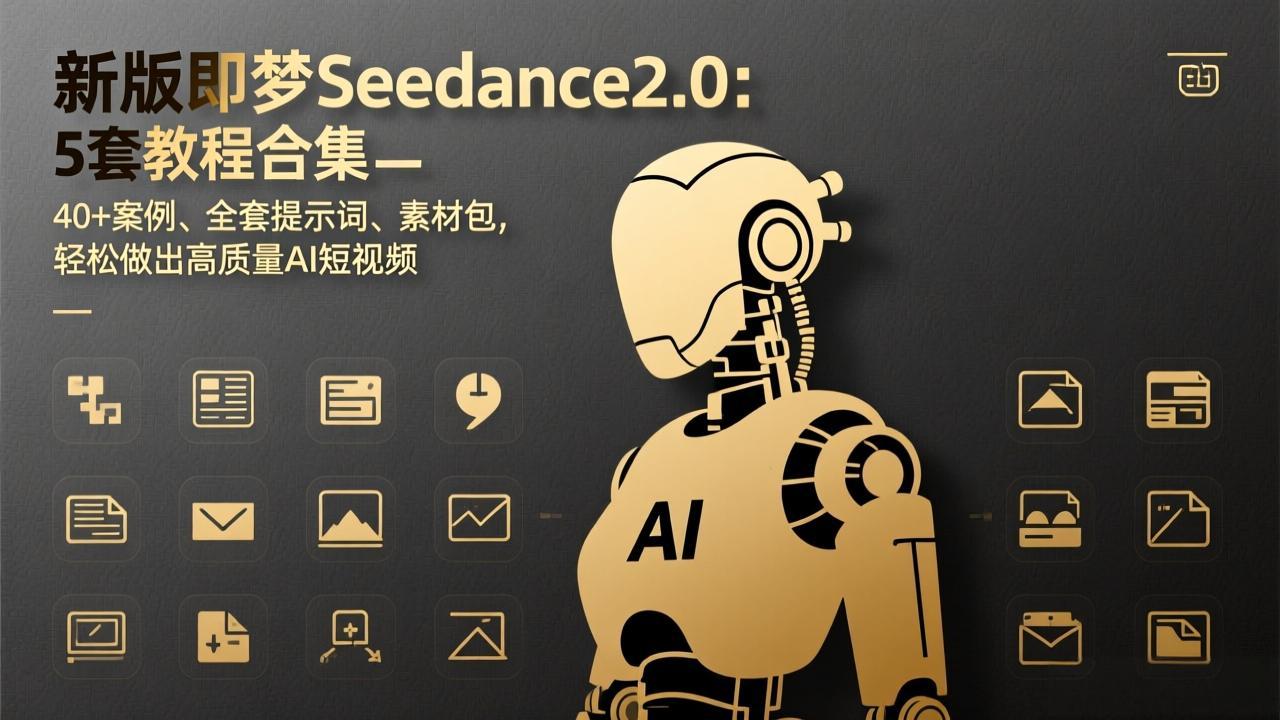 新版即梦Seedance2.0：5套教程合集，40+案例、全套提示词、素材包，轻松做出高质量AI短视频|中创学习社