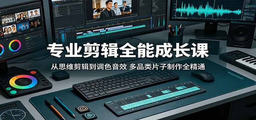 专业剪辑全能成长课：从思维剪辑到调色音效，多品类片子制作全精通 - 觅资源