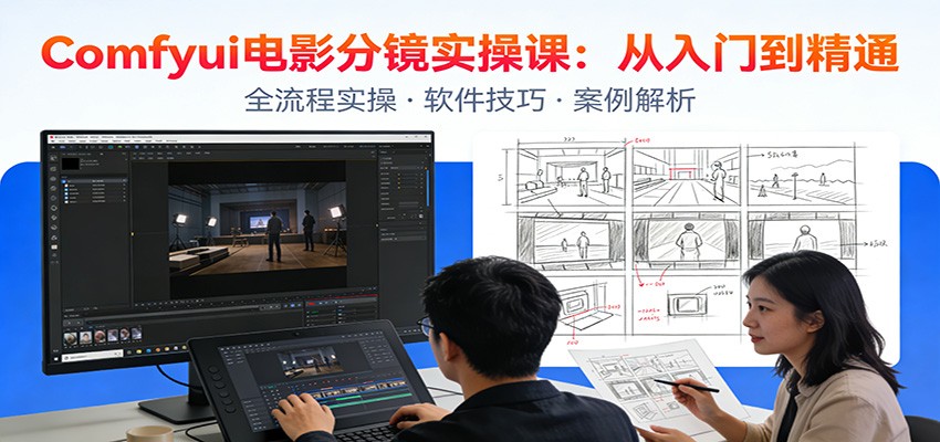 ComfyUI电影分镜实操课：分镜一致性，全流程AI视频制作，零基础也能做专业分镜|中创学习社