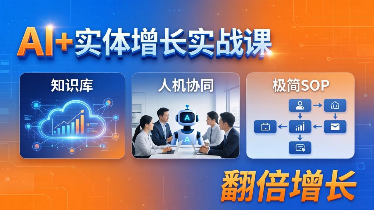 AI+实体增长实战课：知识库+人机协同+极简SOP，助力实体业务翻倍增长 - 觅资源