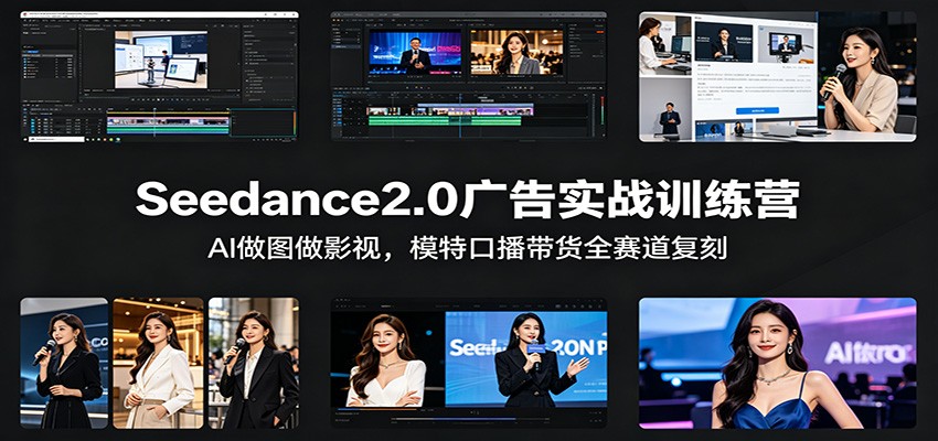 Seedance2.0广告实战训练营：AI做图做影视，模特口播带货全赛道复刻 - 觅资源