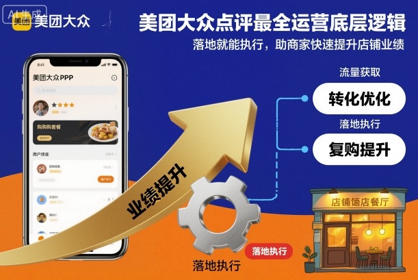 美团大众点评最全运营底层逻辑，落地就能执行，助商家快速提升店铺业绩|YX网创