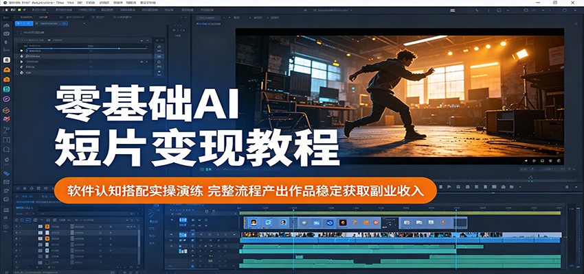零基础AI短片变现教程：软件认知搭配实操演练，完整流程产出作品稳定获取副业收入 - 觅资源