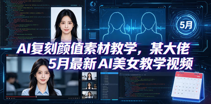 AI复刻颜值素材教学，某大佬5月最新AI美女教学视频，内含4月好物复刻教学 - 觅资源