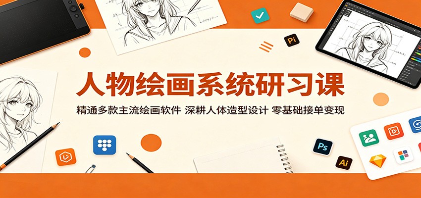 人物绘画系统研习课：精通多款主流绘画软件，深耕人体造型设计，零基础接单变现 - 觅资源